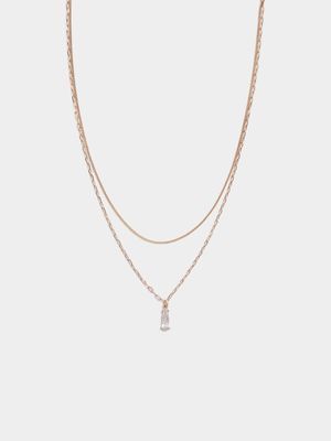 Delicate Crystal Short Chain Necklace