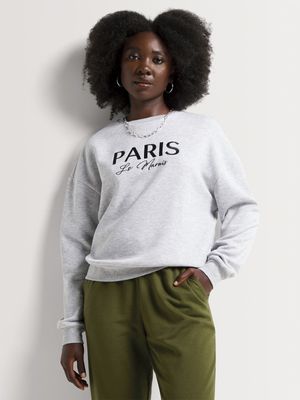 Embroidered Paris Sweat Top