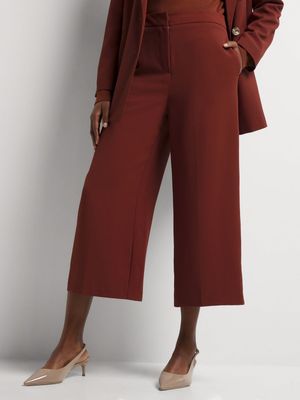 Wide Leg Twill Suiting Culottes