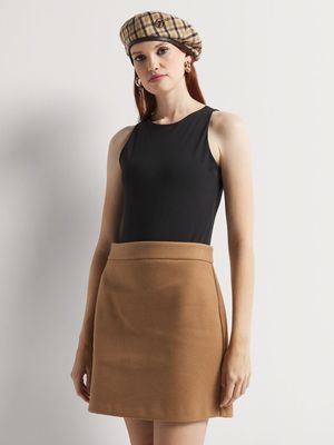 Melton A-Line Mini Skirt