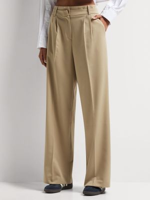 Y&G Exposed Waistband Wide Leg Pants