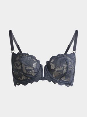 Lace Soft Cup Bra with V Front