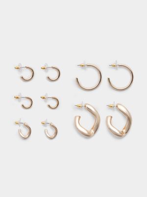 5 Pack Organic Hoop Earrings