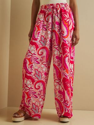 Women's Iconography Co-ord Drawcord Printed Pants Pink