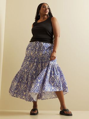 Women's Iconography Tiered Midi Skirt