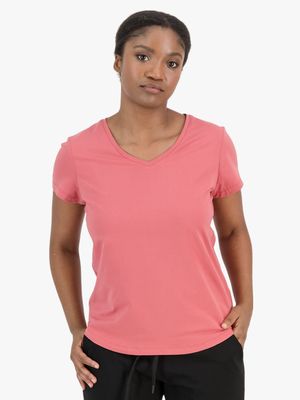 Women's PHEME Melon Fitted V-Neck T-shirt