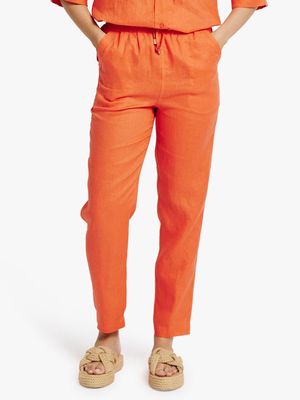 Women's Me&B Coral Tapered Leg Linen Pants