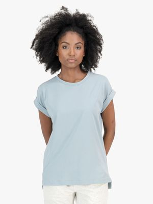 Women's PHEME Powder Relaxed Drop Shoulder Cap Sleeve T-shirt