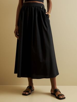 Women's Iconography Co-ord Full Skirt Black