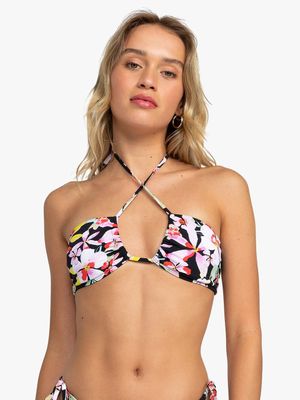 Women's Roxy Anthracite New Life Beach Classic Triangle Bikini Top