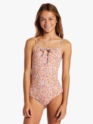 Girl's Billabong Multicolour Last Bloom One-Piece Swimsuit