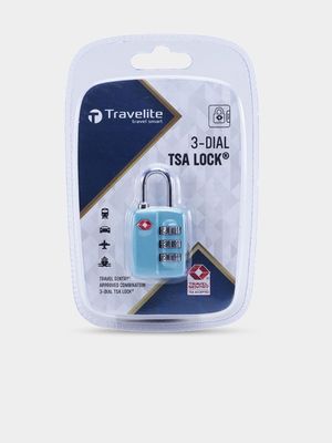 Travelite 3 Dial Blue Combination Tsa Lock