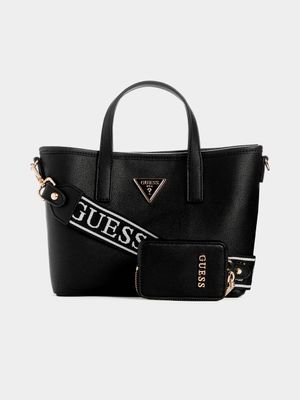 Women's Guess Black  Latona Mini Tote Bag