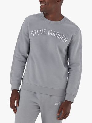 Men's Steve Madden Grey Co-Ord  Keith Crew Neck Fleece Sweatshirt