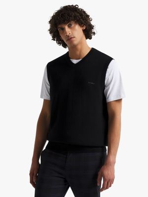 Men's Pringle Black Ryan Sleeveless V-Neck Knitwear Jersey