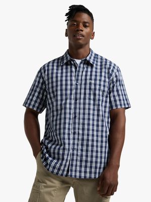 Men's Plus Jeep Navy Yarn Dyed Check Shirt