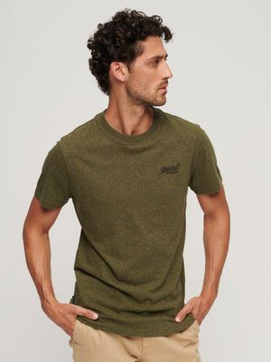 Men's Superdry Green Organic Cotton  Fleck T-Shirt