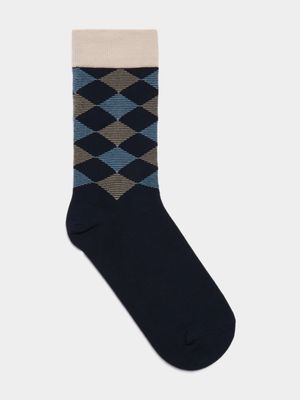 Men's Pringle Navy Ronald Diamond Socks