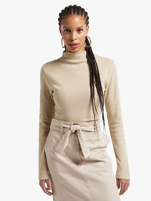 Women's VNTU Sand Rib Polo Neck Top