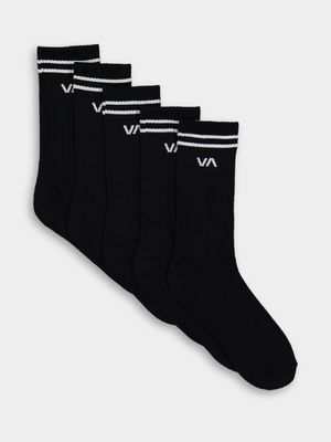 Boys's RVCA Black Union 5 Pack Socks