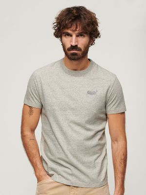 Men's Superdry Grey Organic Cotton Fleck T-Shirt