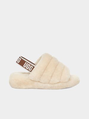 Womens UGG Natural Fluff Yeah Slide Sandals