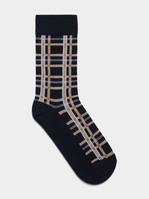 Men's Pringle Navy Ben Check Socks
