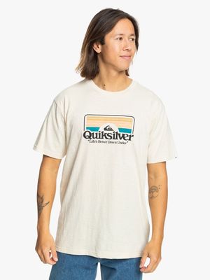 Men's Quiksilver White Step Inside Short Sleeve T-Shirt