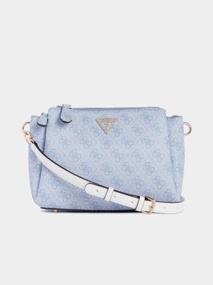 Women's Guess Blue Noelle Tri Comp Xbody Bag
