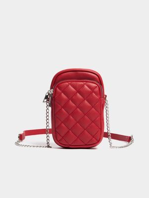 Women's Red Cellphone Crossbody Bag