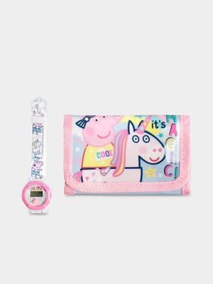 Peppa Pig Pink Watch & Wallet Set