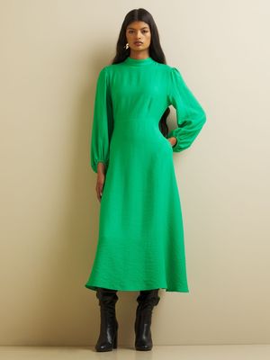Women's Iconography Funnel Neck Midi Dress