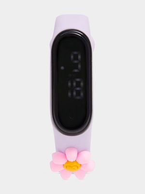 Girl's Lilac Digital Flower Watch