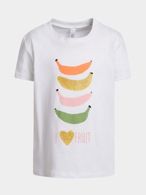 Older Girl's White Graphic Print T-Shirt