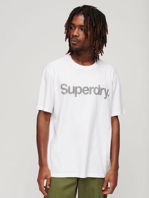 Men's Superdry White Optic City Loose T-Shirt
