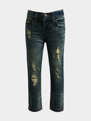 Younger Boy's Tinted Wash Rip & Repair Jeans