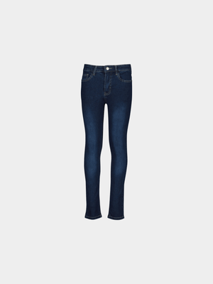 Younger Boy's Dark Blue Skinny Jeans