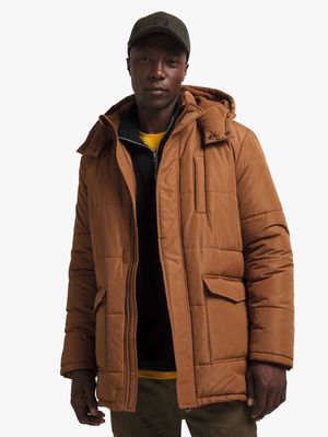 Men's Natural Hooded Parka Jacket