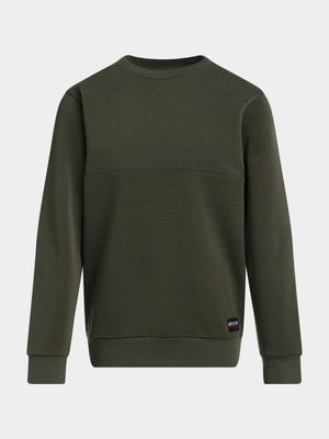 Younger Boy's Fatigue Ribbed Sweat Top