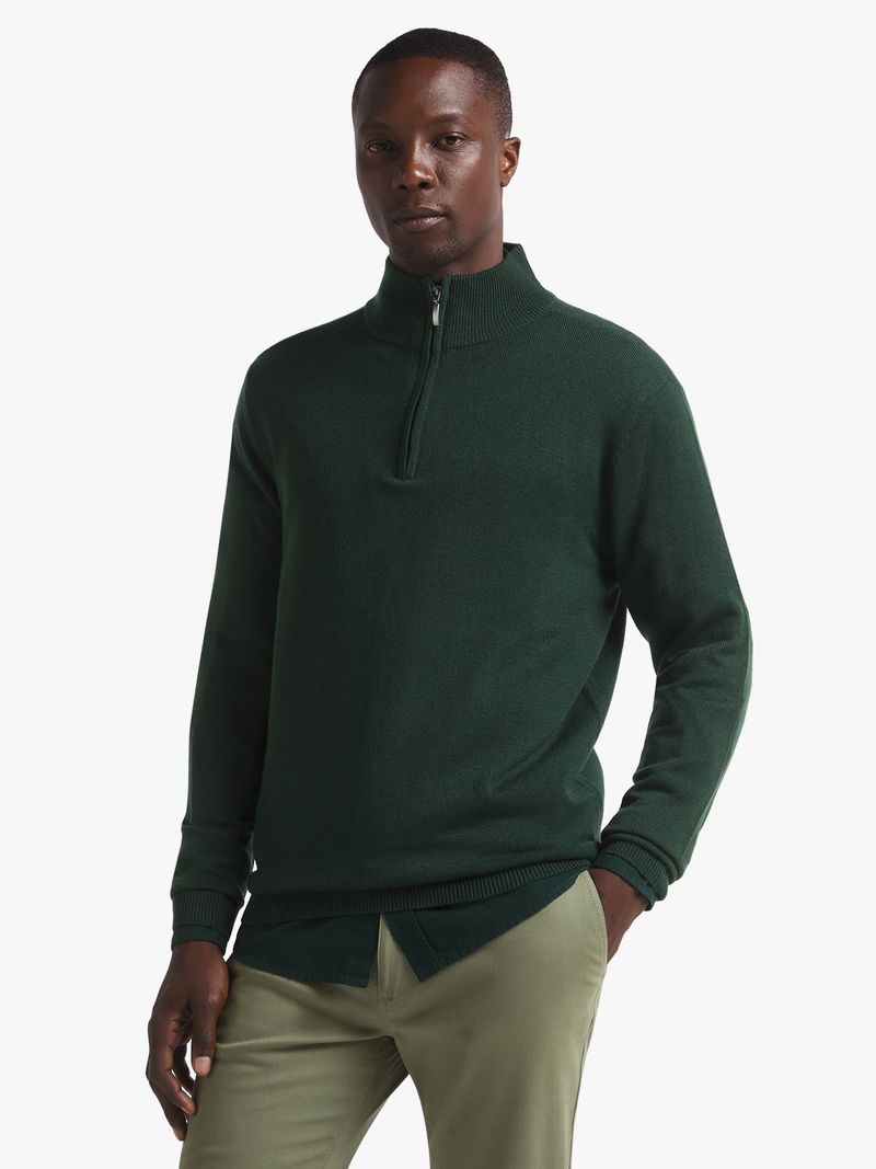 Men's Green Quarter Zip Jersey - Bash.com