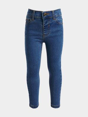 Younger Girl's Mid Blue Skinny Jeans
