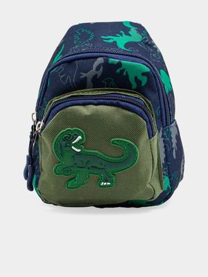 Boy's Green Dino Print Crossbody Bag