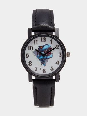 Boy's Black Dinosaur Watch