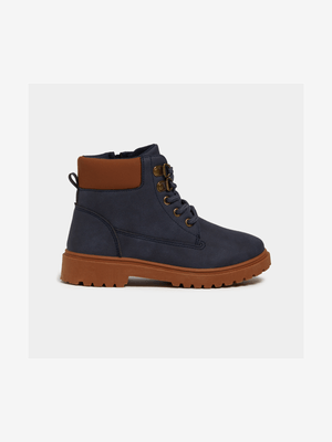 Older Boy's Navy Military Boots
