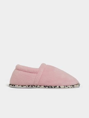 Older Girl's Pink & Animal Print Slippers