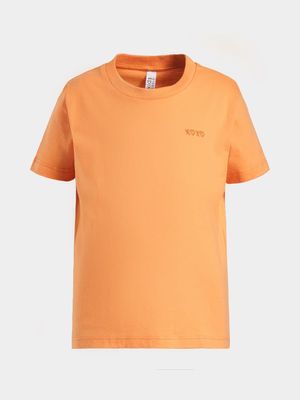 Younger Girl's Orange Basic T-Shirt