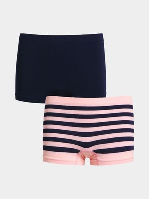 Jet Older Girls Blush/Navy Seamless Underwear