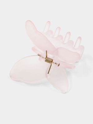 Girl's Pink Butterfly Claw Clip