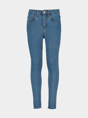 Older Girl's Medium Blue Denim Jeans