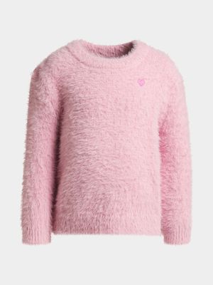 Younger Girl's Pink Fluffy Jersey